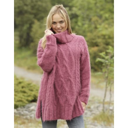 Warm Wine by DROPS Design - Tröja Stick-mönster strl. S - XXXL