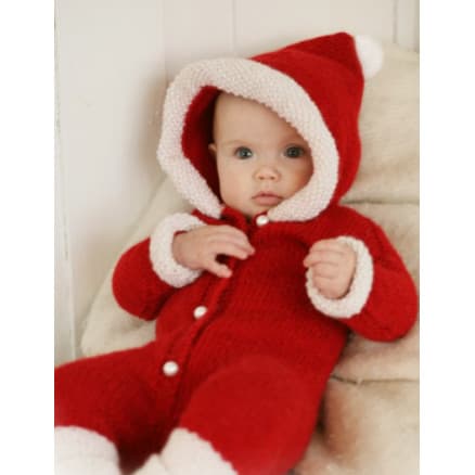 My First Christmas by DROPS Design - Baby Juldräkt Stick-mönster str. 1/3 mån - 3/4 år