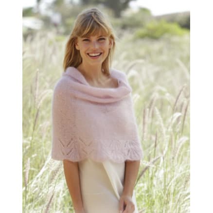 Candyfloss by DROPS Design - Poncho Stick-mönster str. S - XXXL