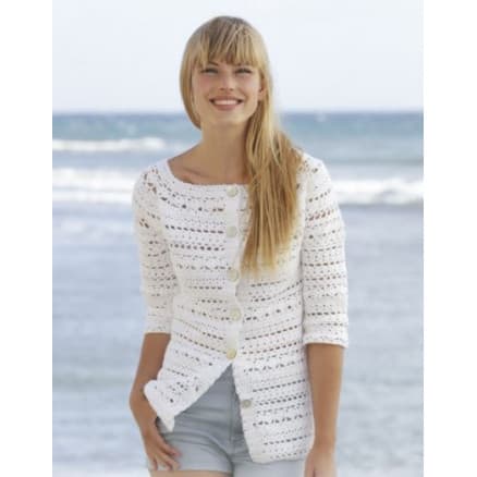 Seashore Bliss Cardigan by DROPS Design - Jacka Virk-mönster strl. S - XXXL