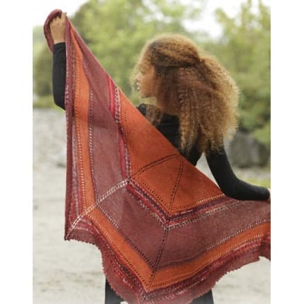 Dragon Fire by DROPS Design - Sjal Stick-mönster 168x62 cm
