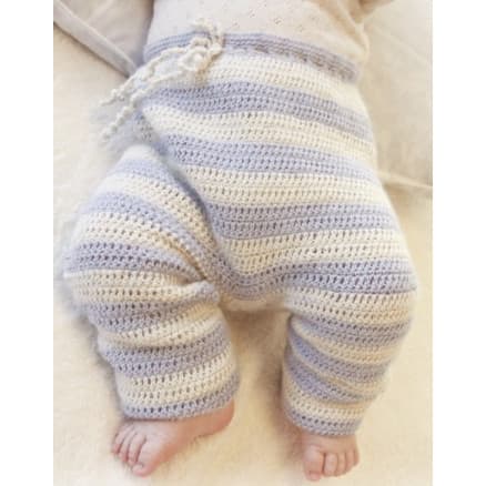 Heartthrob Pants by DROPS Design - Baby Byxor Virkmönster strl. 1/3 mån - 3/4 år