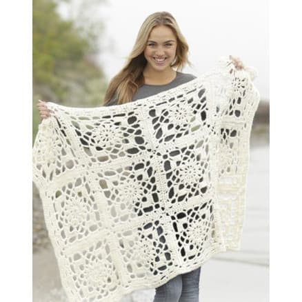 Winter Crystal by DROPS Design - Filt Virk-mönster 80/104-104/128 cm