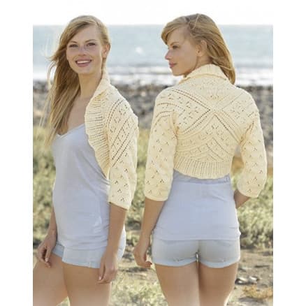 Lemon Cross by DROPS Design - Bolero Stick-mönster strl. S - XXXL