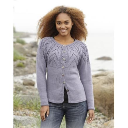Magic Web Cardigan by DROPS Design - Jacka Stick-mönster strl. S - XXXL