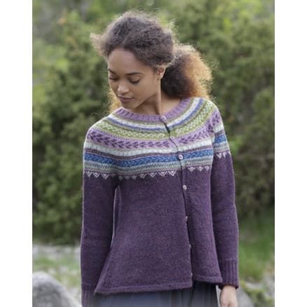 Blueberry Fizz Jacket by DROPS Design - Jacka Stickmönster strl. S - XXXL