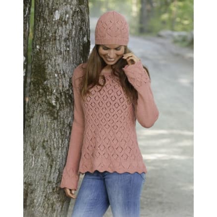 Lady Angelika by DROPS Design - Blus stickmönster str. S - XXXL