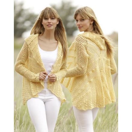 Oasis by DROPS Design - Cirkeljacka Virk-mönster strl. S/M - XXL/XXXL