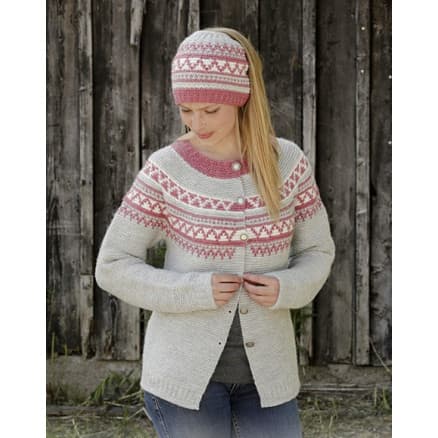 Hint of Heather by DROPS Design - Jacka stickmönster str. S - XXXL