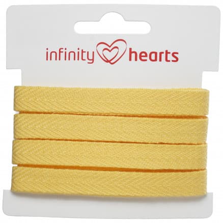 Infinity Hearts Bomullsband Fiskbensvävt 10mm 02 Gul - 5m