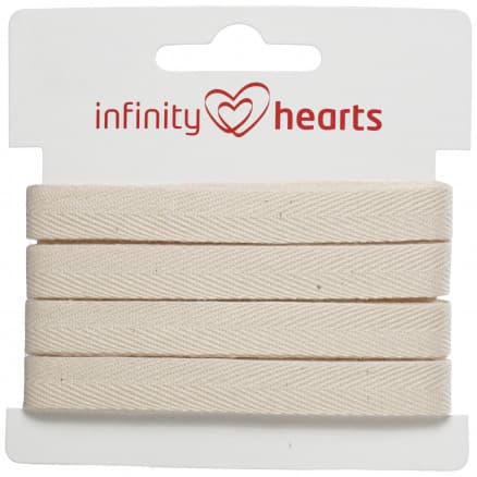 Infinity Hearts Bomullsband Fiskbensvävt 10mm 00 Natur - 5m