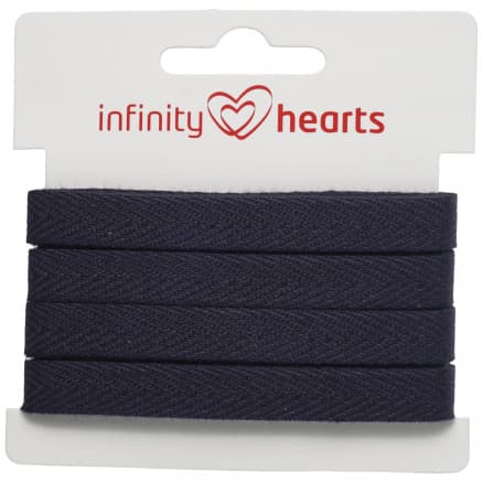 Infinity Hearts Bomullsband Fiskbensvävt 10mm 08 Marin - 5m