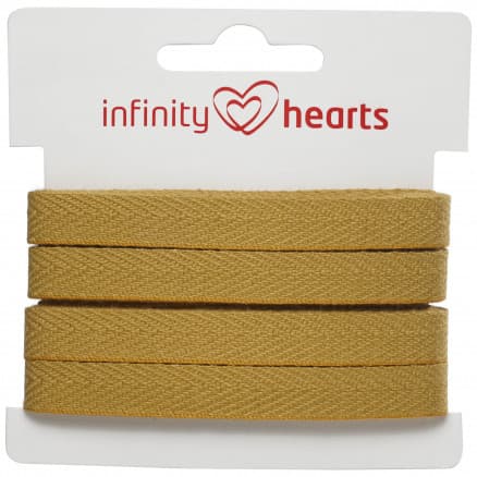 Infinity Hearts Bomullsband Fiskbensvävt 10mm 11 Senap - 5m