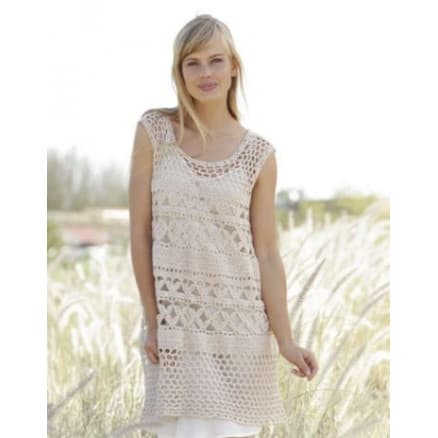 Summer Bliss by DROPS Design - Tunika Virk-mönster strl. S - XXXL