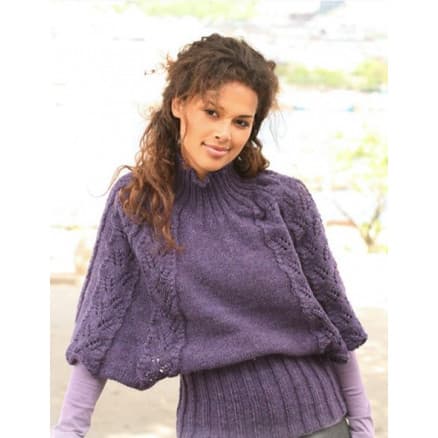 Warm Winter Wings by DROPS Design - Poncho Stick-mönster strl S - XXXL