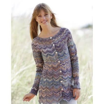 At Sundown Cardigan by DROPS Design - Jacka Stick-mönster str. S/M - XXL/XXXL