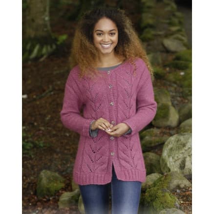 Lotus Jacket by DROPS Design - Jacka Stickmönster strl. S - XXXL