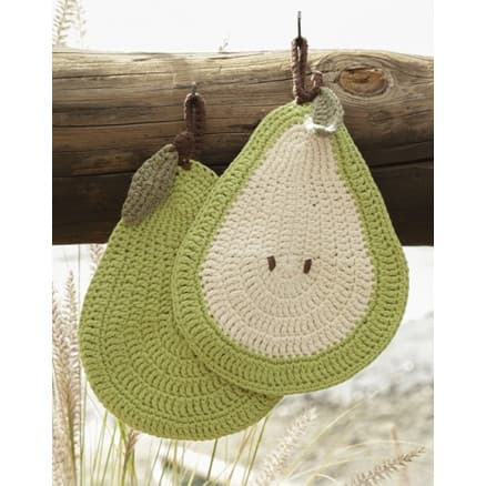 Quite a Pear! by DROPS Design - Grytlappar Virkmönster