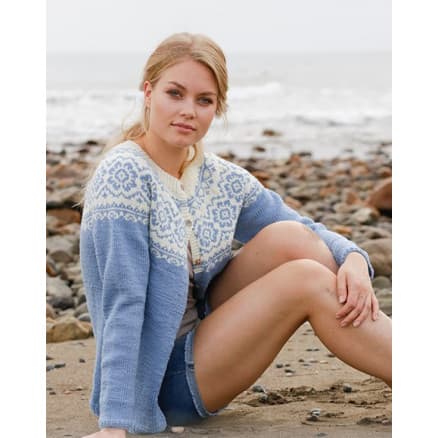 Periwinkle JacketÂ by DROPS Design - Jacka Stickmönster str. S - XXXL