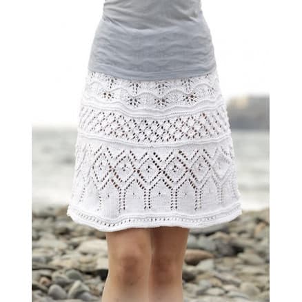 Summer Elegance by DROPS Design - Kjol Stick-mönster strl. S - XXXL