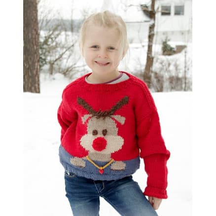 Â Red Nose Jumper Kids by DROPS Design - Jumper Stickmönster str. 2-12 år
