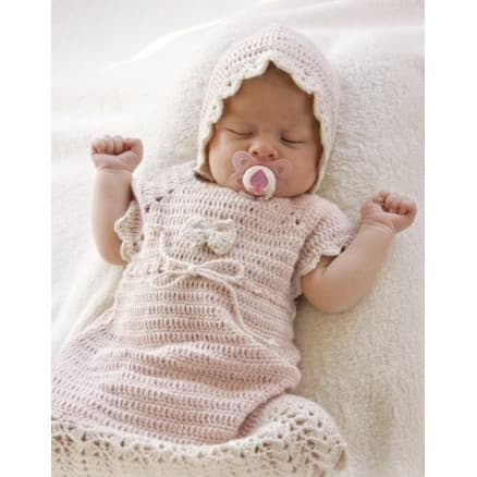 Beth by DROPS Design - Baby Klänning Virk-mönster strl. 0/1 mdr - 3/4 år