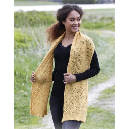 Dreamy Daffodil by DROPS Design - Halsduk Stickmönster 156x35 cm