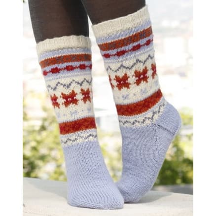 Winter Breeze by DROPS Design - Sockor Stick-mönster str. 35/37 - 44/46