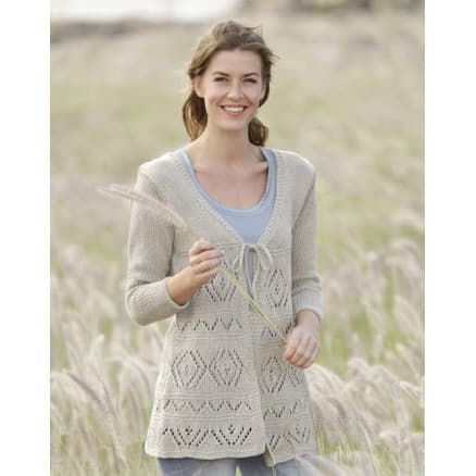 Late Spring by DROPS Design - Jacka Stick-mönster strl. S - XXXL