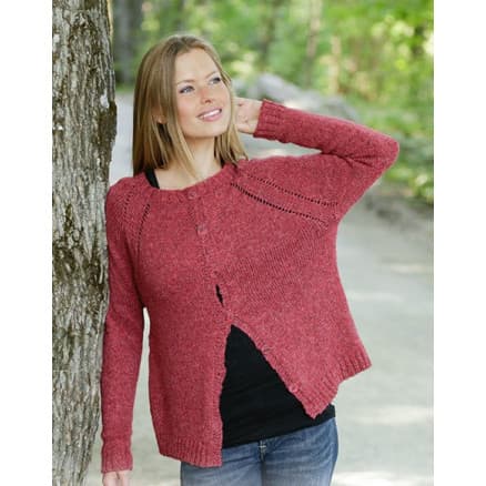 Raspberry Delight by DROPS Design - Jacka stickmönster str. S - XXXL