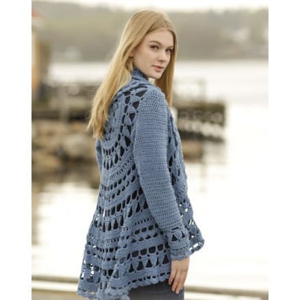 Sea Glass by DROPS Design - Cirkeljacka Virk-mönster strl. S - XXXL