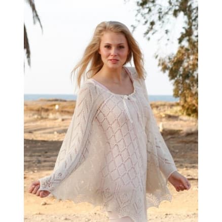 Honeymoon by DROPS Design - Poncho Stick-mönster strl S/M/L - XL/XXL/XXXL