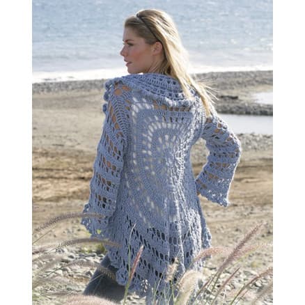 Moonlight Mist by DROPS Design - Jacka Virk-mönster strl. S/M - XL