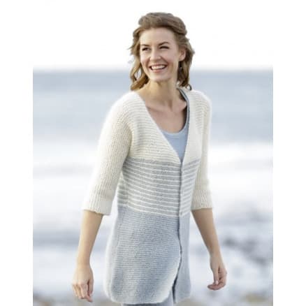 Irish Sea Cardigan by DROPS Design - Jacka Stick-mönster str. S - XXXL