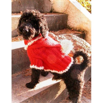 Santa Dog by DROPS Design - Hundtröja Stickbeskrivning strl. XS - M