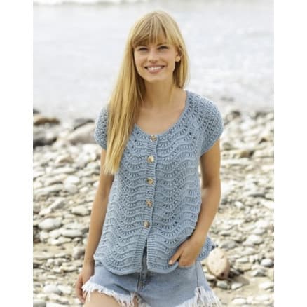 Shore Line Cardigan by DROPS Design - Cardigan Stick-mönster str. S - XXXL