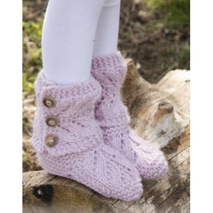 Strawberry Pudding by DROPS Design - Tofflor Stick-mönster strl. 20/21 - 35/37