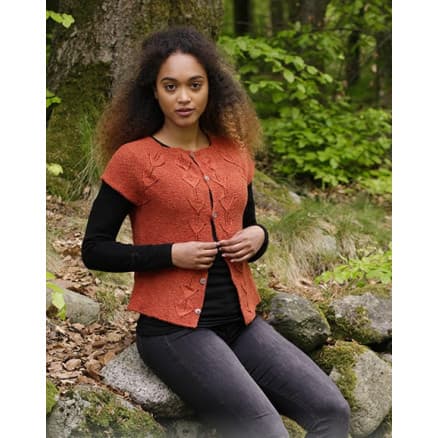 Autumn Vines Top by DROPS Design - Jacka Stickmönster strl. S - XXXL