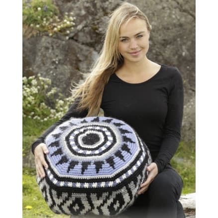 Inti by DROPS Design - Puff Virk-mönster 48x18 cm