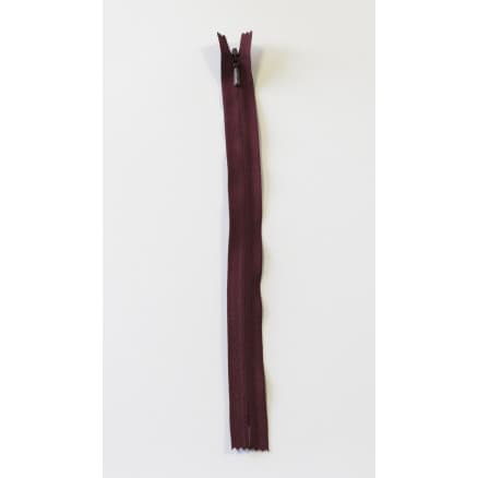 YKK Osynlig Dragkedja/Blixtlås Fast Mörk Bordeaux 4mm - 23cm