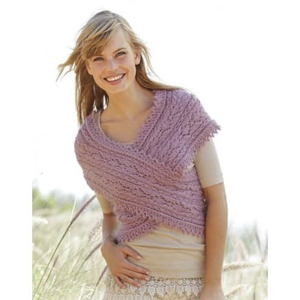 Summer Twist by DROPS Design - Bolero Stick-mönster strl. S - XXXL