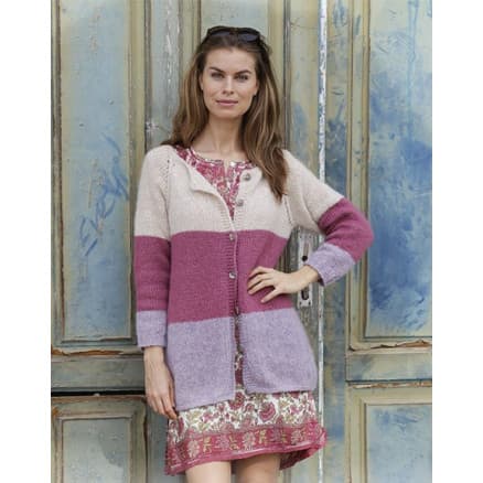 Â Lavender RoseÂ by DROPS Design - Jacka Stickmönster str. S - XXXL