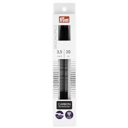 Prym Ergonomics Strumpstickor Carbon 20cm 3,50mm