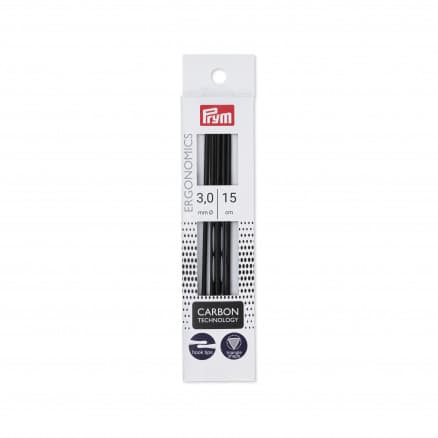 Prym Ergonomics Strumpstickor Carbon 15cm 3,00mm