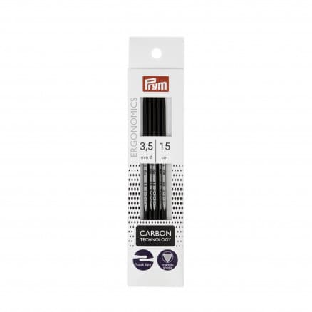 Prym Ergonomics Strumpstickor Carbon 15cm 3,50mm