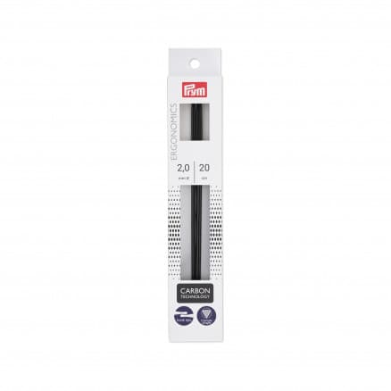 Prym Ergonomics Strumpstickor Carbon 20cm 2,00mm