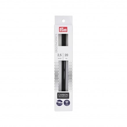 Prym Ergonomics Strumpstickor Carbon 20cm 2,50mm