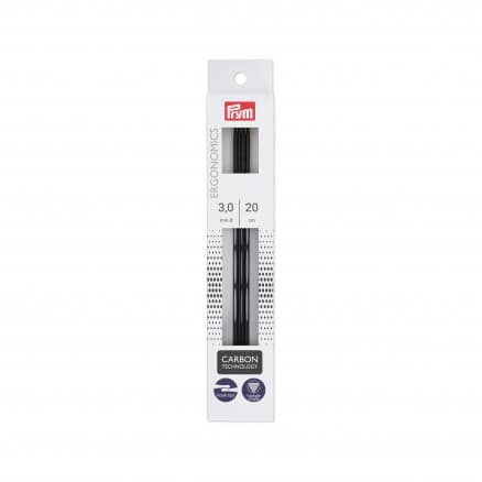 Prym Ergonomics Strumpstickor Carbon 20cm 3,00mm