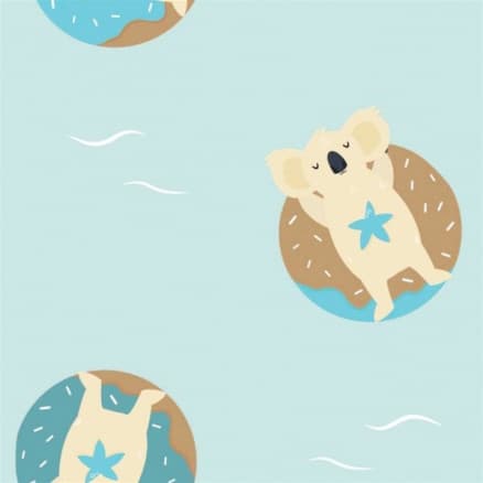 Bomullsjersey Print Tyg 150cm 034 Koala - 50cm