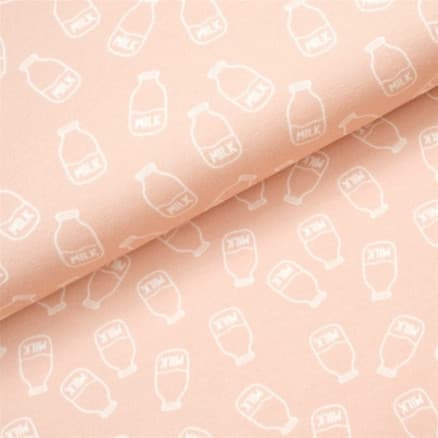 Bomullsjersey Print Tyg 150cm 024 Mjölk - 50cm